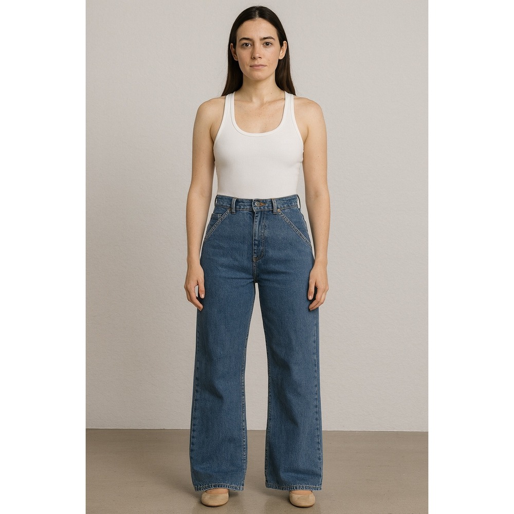 Superdry Wide Leg Jeans‎ Women's 31x30 Blue Vintage High Rise Frankie Denim